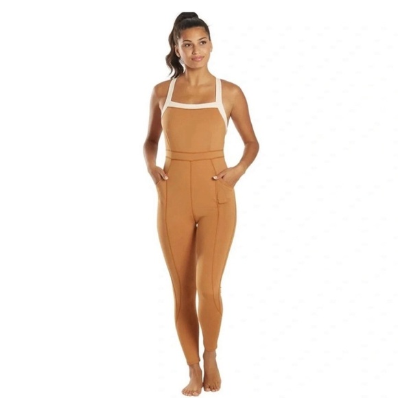 Free People FP Movement Rebel Onesie jumpsuit in Burnt Topaz size Small - Picture 1 of 7